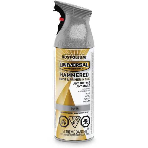 Rust Oleum 246445 Universal Paint Primer In One Silver Aluminum Hammered Aerosol Can