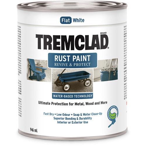 Rust-Oleum 26061WB504 Tremclad&reg; Water-Based Rust Paint, 946 ml, Can, White