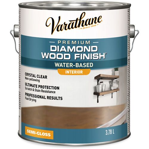 Rust-Oleum Y200131 Varathane&reg; Diamond Wood Finish&reg; Interior Finish, 3.78 L, Clear, Semi-Gloss