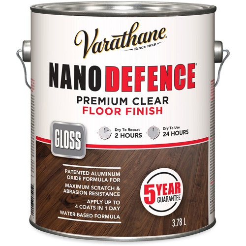 Rust-Oleum Y247502 Varathane&reg; Nano Defence&reg; Premium Floor Finish, 3.78 L, Clear, Gloss