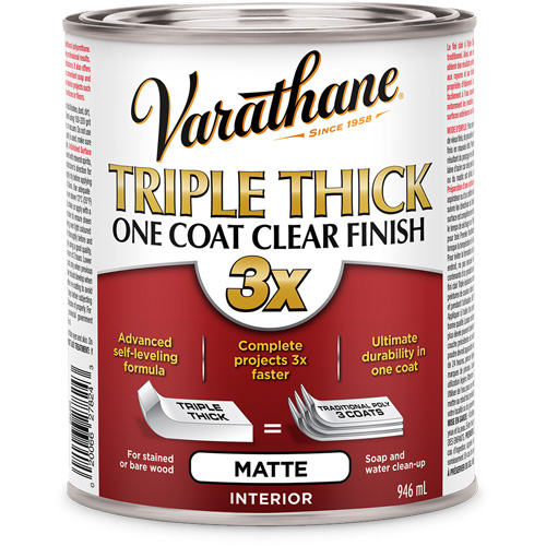 Rust-Oleum 286450 Varathane&reg; Triple Thick One Coat Finish, 946 ml, Clear, Matte