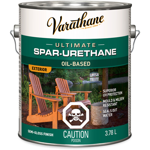Rust-Oleum 341844 Fini diamant pour bois Varathane ext&eacute;rieur, 3,78 L, Transparent, Semi-brillant