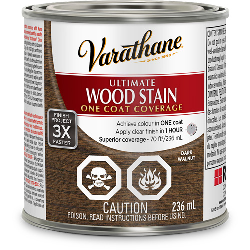 Rust-Oleum 302978 Varathane&reg; Ultimate Wood Stain, 236 ml, Dark Walnut