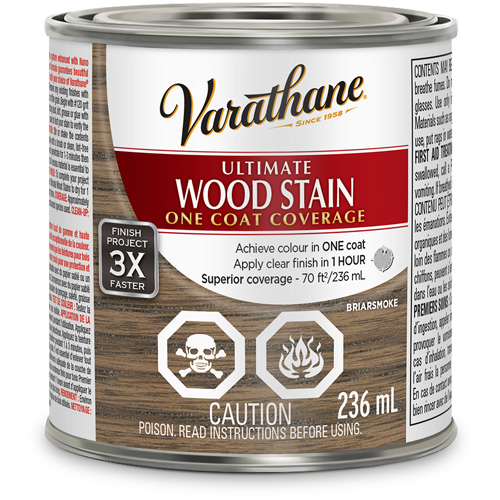 Rust-Oleum 347196 Varathane&reg; Ultimate Wood Stain, 236 ml, Briarsmoke