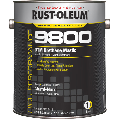 Rust-Oleum 9815419 Syst&egrave;me de mastic &agrave; lur&eacute;thane 9800 DTM, 1 gal., Alumi-Non, Brillant