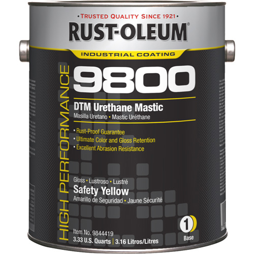Rust-Oleum 9844419 9800 System DTM Urethane Mastic, 1 gal., Safety Yellow, High-Gloss