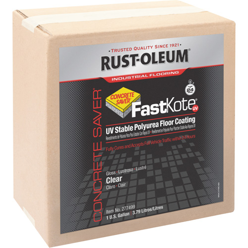 Rust-Oleum 277499 Rev&ecirc;tement de plancher &agrave; base de polyr&eacute;sine stable aux UV FastKote, 1 gal., &agrave; l'ur&eacute;thane, Tr&egrave;s brillant, Transparent