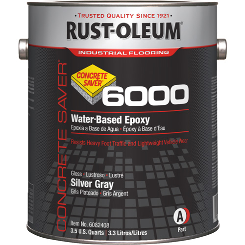 Rust-Oleum 6082408 Syst&egrave;me &eacute;poxydique de protection du b&eacute;ton Concrete Saver 6000, 1 gal./3,7 L, &agrave; l'eau, Tr&egrave;s brillant, Gris