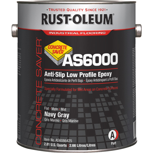 Rust Oleum AS6086425 Concrete Saver AS6000 System Anti Slip Low Profile Coating 1 gal. 3.7 L Water Based Textured Very Flat Grey