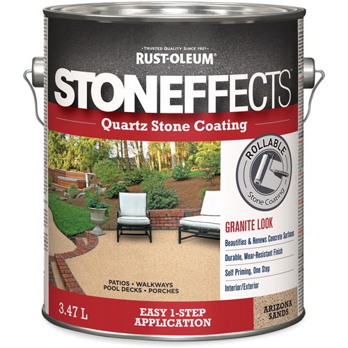 Rust-Oleum 337590 Stoneffects Quartz Stone Coating, 3.78 L, Water-Based, Textured, Beige