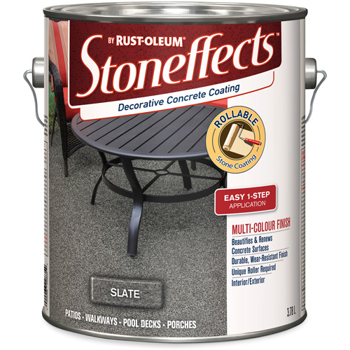 Rust-Oleum 270835 Rev&ecirc;tement de b&eacute;ton d&eacute;coratif Stoneffects, 3,4 L, &agrave; solvants, Textur&eacute;, Gris