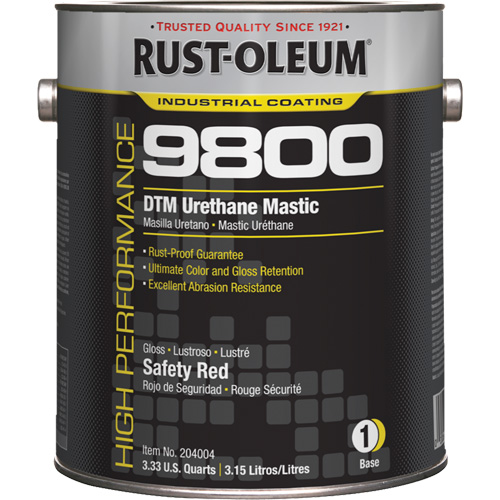 Rust-Oleum 204004 9800 System DTM Urethane Mastic, 1 gal., Safety Red, High-Gloss