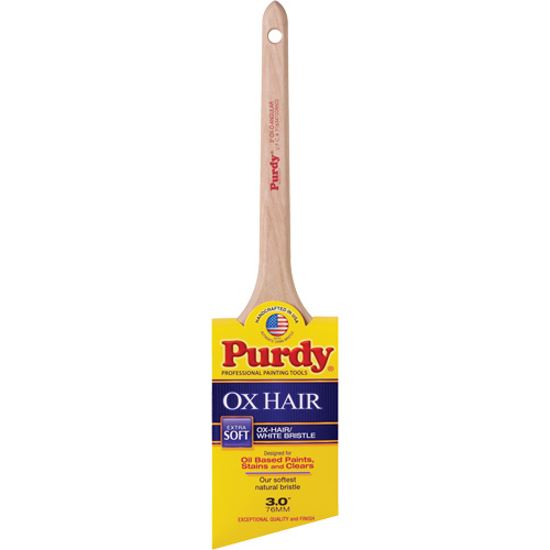 Purdy 144296030 Ox-O-Angular Brush, Ox Hair, Wood Handle, 3" Width
