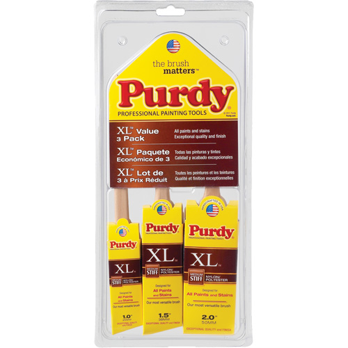 Purdy 140853100 XL Paint Brush Multi-Pack, Poly/Nylon, Wood Handle