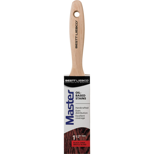 Bestt Liebco 553565200 Master Oil-Based Stain Trim Brush, Black China, Wood Handle, 1-1/2" Width