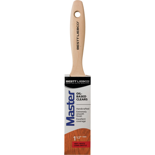 Bestt Liebco 554565200 Master Oil-Based Clear Coatings Trim Brush, White China, Wood Handle, 1-1/2" Width