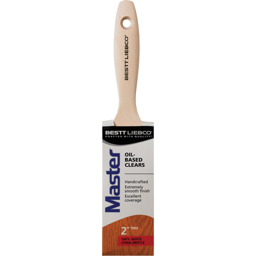 Bestt Liebco 554565300 Master Oil-Based Clear Coatings Trim Brush, White China, Wood Handle, 2" Width