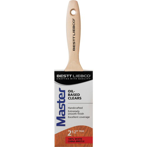 Bestt Liebco 554565400 Master Oil-Based Clear Coatings Trim Brush, White China, Wood Handle, 2-1/2" Width