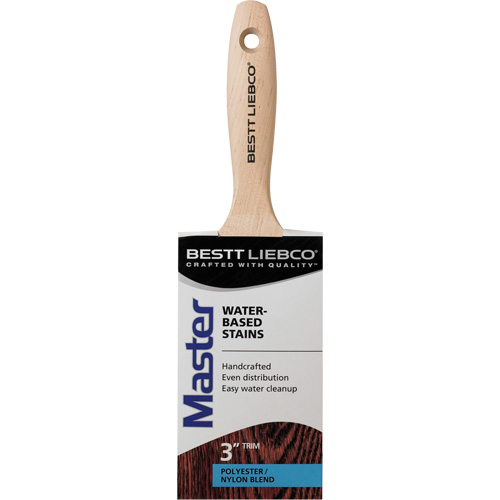 Bestt Liebco 556565500 Master Water-Based Stain Trim Brush, Poly/Nylon, Wood Handle, 3" Width