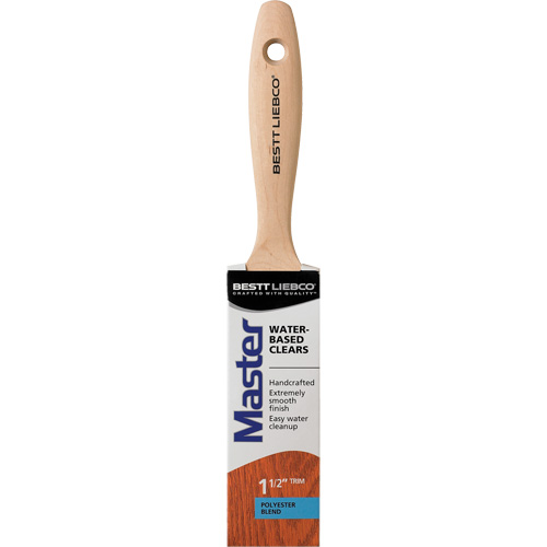 Bestt Liebco 557565200 Master Water-Based Clear Coatings Trim Brush, Polyester, Wood Handle, 1-1/2" Width