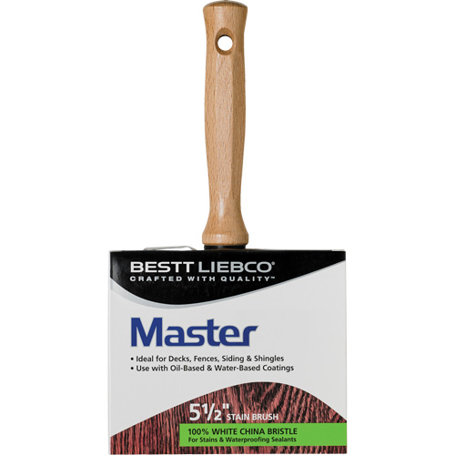 Bestt Liebco 551480900 Master Exterior Oi-Based Stain Block Brush, White China, Wood Handle, #144 Width