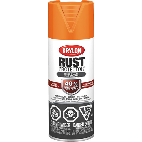 Krylon Industrial 469009008 Rust Protector&reg; Enamel Paint, Orange, Gloss, 12 oz., Aerosol Can