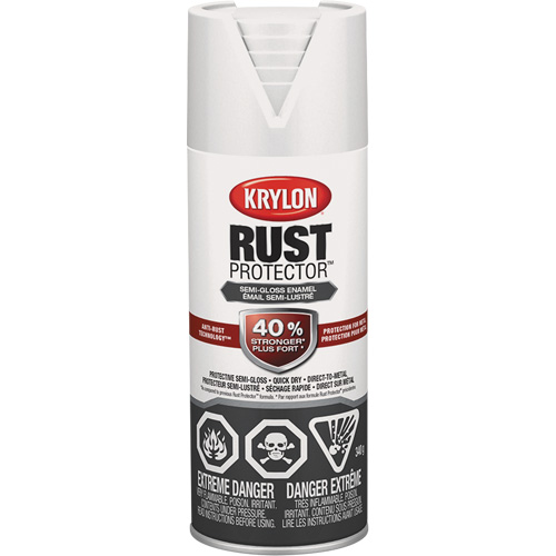 Krylon Industrial 469020008 Rust Protector&reg; Enamel Paint, White, Semi-Gloss, 12 oz., Aerosol Can
