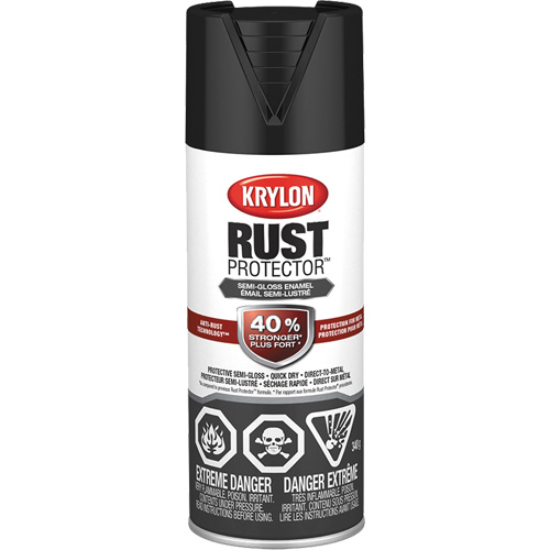 Krylon Industrial 469021008 Peinture &agrave; &eacute;mail Rust Protector, Noir, Semi-brillant, 12 oz, Canette a&eacute;rosol