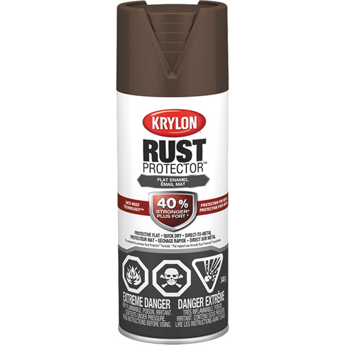 Krylon Industrial 469036008 Rust Protector&reg; Enamel Paint, Leather Brown, Very Flat, 12 oz., Aerosol Can