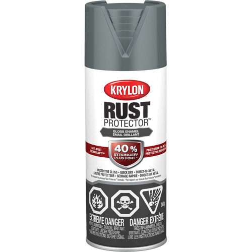 Krylon Industrial 469018008 Rust Protector&reg; Enamel Paint, Smoke Grey, Gloss, 12 oz., Aerosol Can