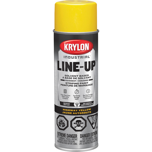Krylon Industrial 458610008 Professional Solvent-Based Marking Paint, Yellow, 18 oz., Aerosol Can