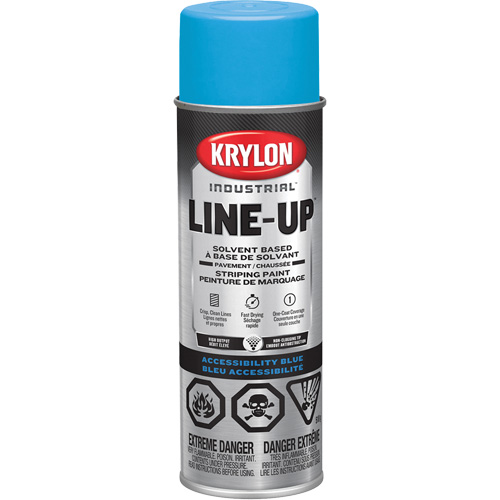 Krylon Industrial 458620008 Peinture en a&eacute;rosol industrielle &agrave; base de solvant pour le marquage de la chauss&eacute;e LINE-UP, Bleu, 18 oz, Canette a&eacute;rosol