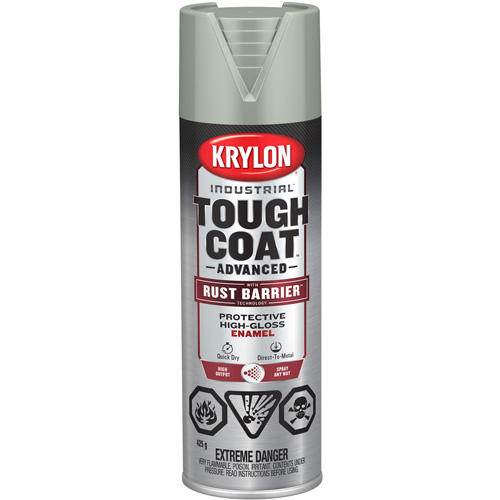 Krylon Industrial 400839008 Tough Coat&reg; Advanced Paint with Rust Barrier Technology, Light Machine Grey, High-Gloss, 425 g, Aerosol Can