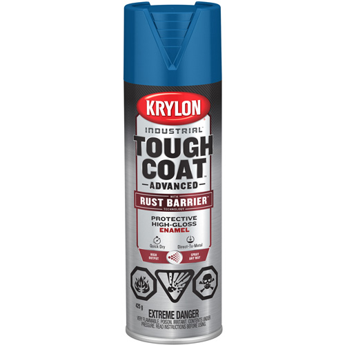 Krylon Industrial 400259008 Peinture Tough Coat avec technologie Rust Barrier, Bleu fonc&eacute;, Tr&egrave;s brillant, 425 g, Canette a&eacute;rosol