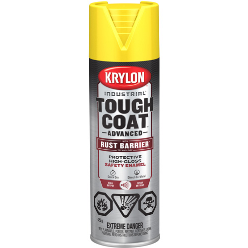 Krylon Industrial 400439008 Tough Coat Advanced Paint with Rust Barrier Technology Safety Yellow High Gloss 425 g Aerosol Can