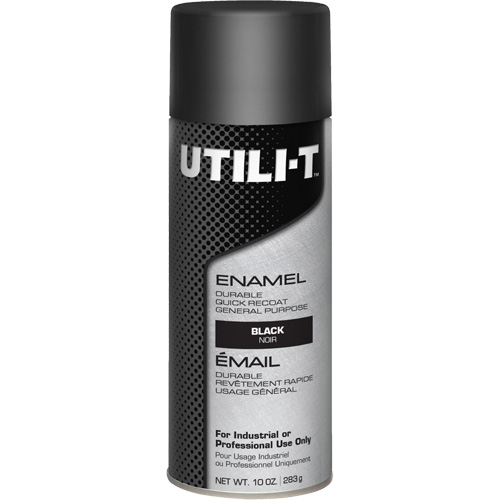 Rust-Oleum 387390 UTILI-T General Purpose Enamel Spray Paint, Black, Gloss, 10 oz./283 g, Aerosol Can