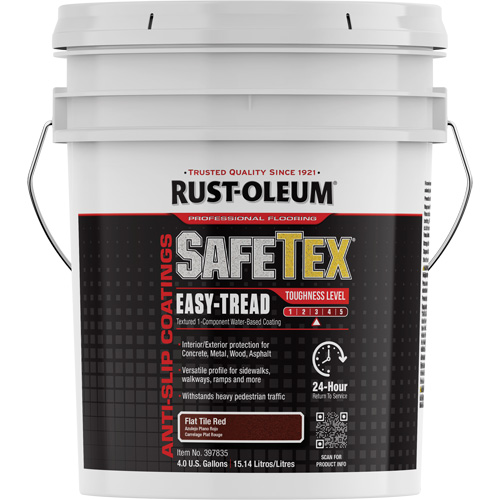  KR975 SafeTex&reg; Easy-Tread Acrylic Coating, 4 gal., Water-Based, Flat Finish/Textured, Red