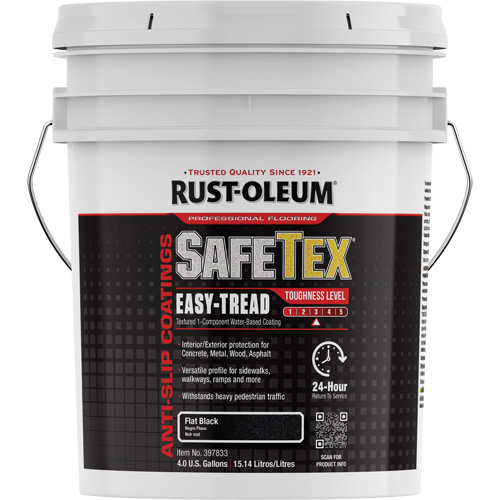  KR976 Rev&ecirc;tement d'acrylique SafeTex Easy-Tread, 4 gal., &agrave; l'eau, Fini mat profond/Textur&eacute;, Noir