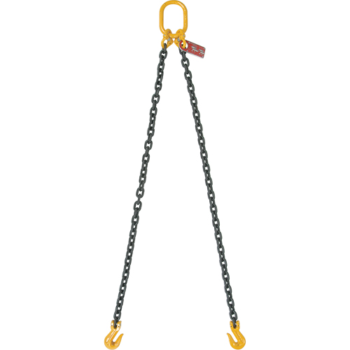 Ben-Mor DOS80058008-00 Chain Slings, 80 Chain, Double Legs, Oblong & Slip Hooks, 5/8" x 8'