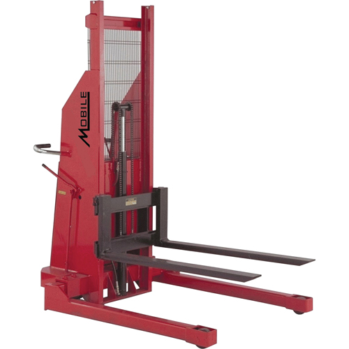 Mobile Industries 132070 Hydraulic Stacker, Electric Operated, 1500 lbs. Capacity, 70" Max Lift