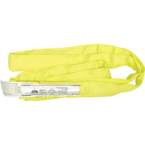 Ben-Mor SL090X12YEL2 Slinger Polyester Round Sling, Yellow, 1" W x 12' L, 9000 lbs. Vertical Load