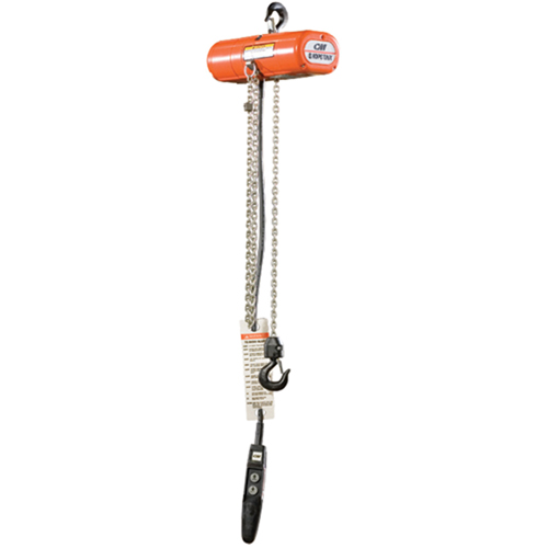 Columbus Mckinnon C2047 ShopStar Electric Hoists, 10' Lift, 300 lbs. (0.15 tons) Capacity, 16 FPM