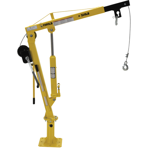 Vestil WTJ-2 Grue &agrave; fl&egrave;che pour camion actionn&eacute;e par treuil, Capacit&eacute; de 500 lb (0,25 tonne), Limite de 102'