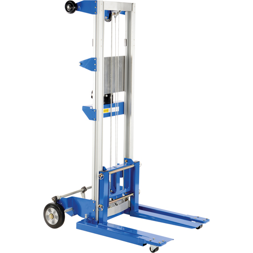 Vestil A-LIFT-S-HP Fork Lift Stacker, Hand Winch Operated, 400 lbs. Capacity, 98" Max Lift