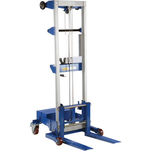 Vestil A-LIFT-CB Fork Lift Stacker - Counterbalance Design, Hand Winch Operated, 500 lbs. Capacity, 47" Max Lift