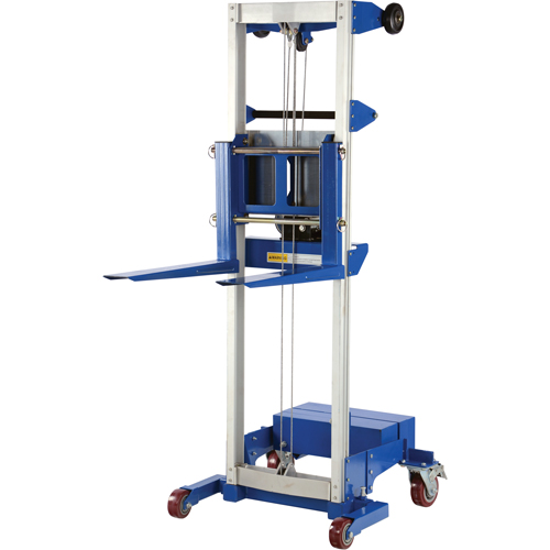 Vestil A-LIFT-CB Fork Lift Stacker - Counterbalance Design, Hand Winch Operated, 500 lbs. Capacity, 47" Max Lift