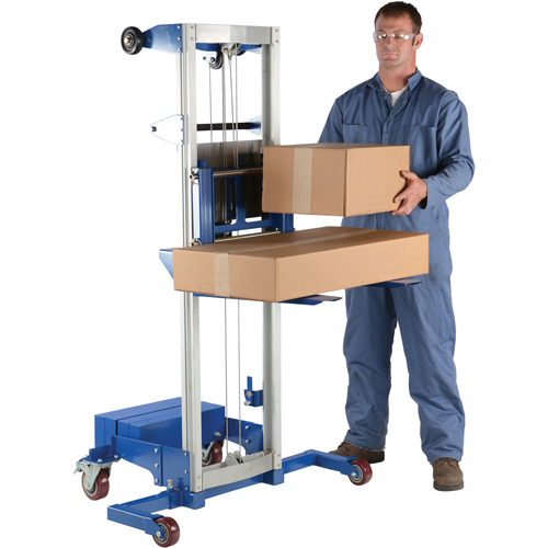 Vestil A-LIFT-CB Fork Lift Stacker - Counterbalance Design, Hand Winch Operated, 500 lbs. Capacity, 47" Max Lift