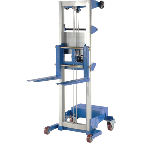 Vestil A-LIFT-CB-HP Fork Lift Stacker - Counterbalance Design, Hand Winch Operated, 400 lbs. Capacity, 98" Max Lift