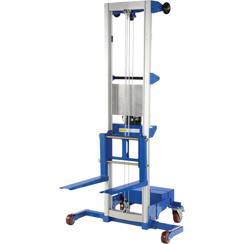 Vestil A-LIFT-CB-EHP Fork Lift Stacker - Counterbalance Design, Hand Winch Operated, 350 lbs. Capacity, 122" Max Lift