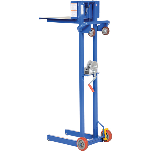 Vestil LLW-202058-FW Platform Lift Stacker, Hand Winch Operated, 400 lbs. Capacity, 58" Max Lift